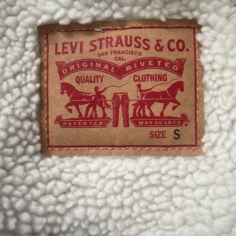Levi’s Corduroy Faux Fur Jacket Blue Size Small - Picture 5 of 10